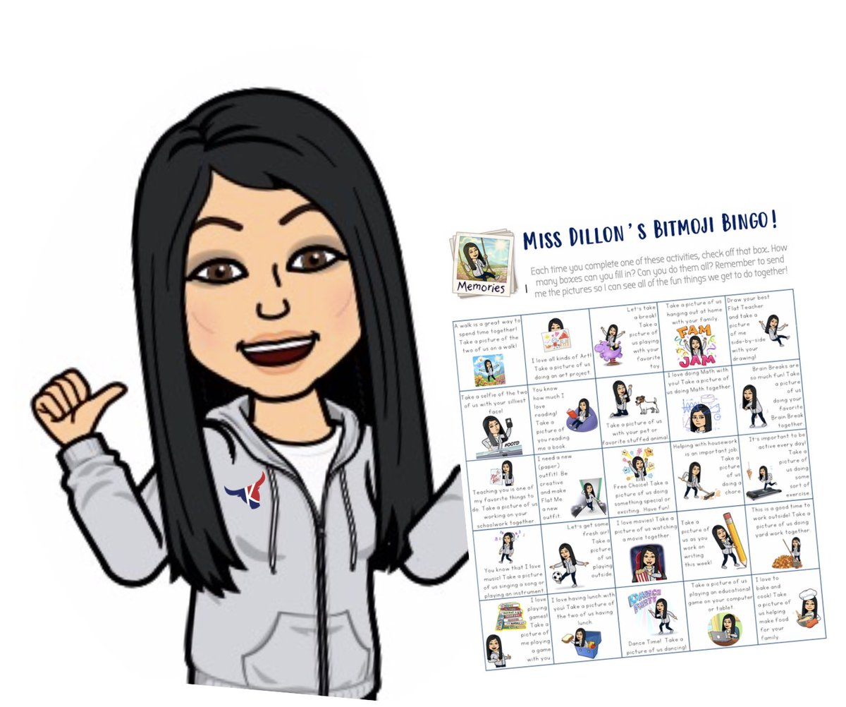 I never did "Flat Stanley" as a kid but I'm excited to do the "flat teacher" with my class. We can't physically travel the world or be together right now but I'm so excited to see all the creative pictures of my kids spending time "with" flat Miss Dillon 📸 <a href="/NISDKallison/">Kallison Elementary</a> #NISDdl