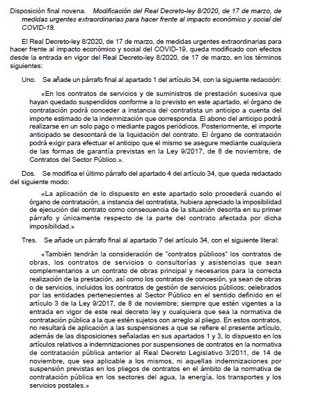 acalsl's tweet photo. RDLey 17/2020 y #ContratacionAdministrativa

👉DF 9 modifica el art. 34 del RDLey 8/2020.

https://t.co/UZFV4Iusw2 https://t.co/bLsG23buZk