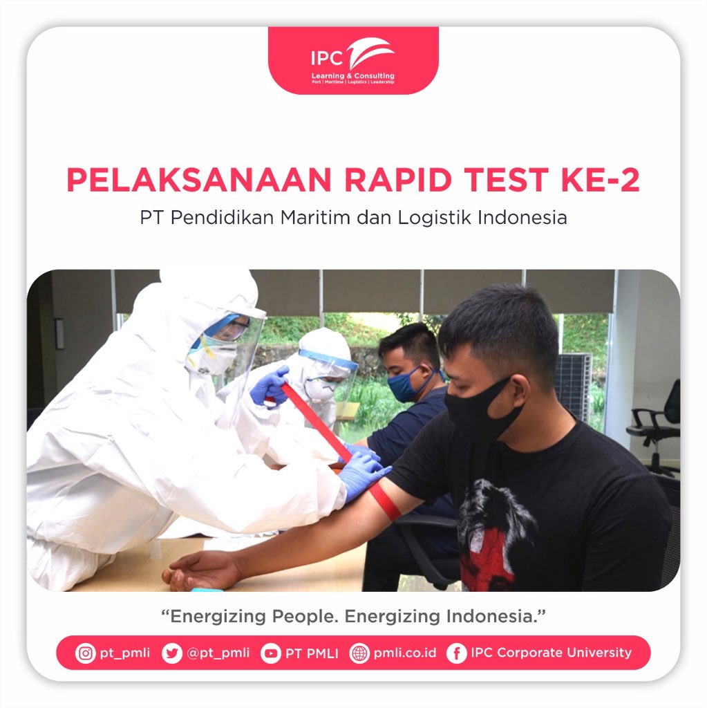 pt_pmli's tweet photo. Pada tanggal 5 Mei 2020 PT PMLI bekerja sama dg Rumah Sakit Pelabuhan melakukan rapid test ke-2 kepada 20 orang pegawai PMLI dengan pengambilan sampel darah. Hal ini dilakukan untuk mengantisipasi kemungkinan adanya paparan Covid-19 setelah melewati masa isolasi 14 hari.
#PMLI https://t.co/PSyobT4bQ4
