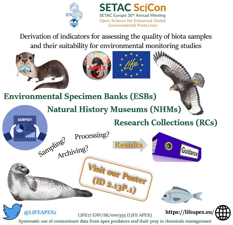 GeorgiosGkotsis's tweet photo. Are you interested in the results of a survey among #ESBs, #NHMs &amp; #RCs on the application of guidance documents &amp; quality assurance measures for #sampling, #processing &amp; #archiving of #Apex #Predators &amp; #Prey samples? Visit the @LIFEAPEX1 #poster (ID 2.13P.1) in #SETACSciCon!😃 https://t.co/sHm8Z8LGqH