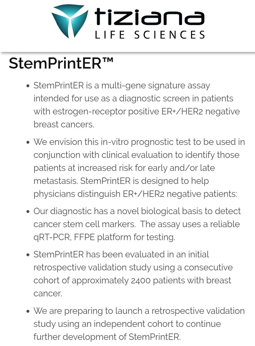  #TILS  $TLSA - StemPrintERYou came for the covid, but will stay for the breast! StemPrintER is a breast cancer diagnostic assay that is generating big interest lately after it emerged ASCO are minded to deem this tech best in class."So what?" I hear you ask. Read on.Cont.