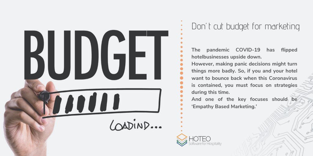 HoteoSoftware's tweet photo. Don’t let COVID-19 crisis cut your marketing budget. Digital marketing is more than ever vital for hotels business and its revival.
#HOTEO #digitalmarketing #hotelbusinessduringcrisis https://t.co/FXZFV7XZCj