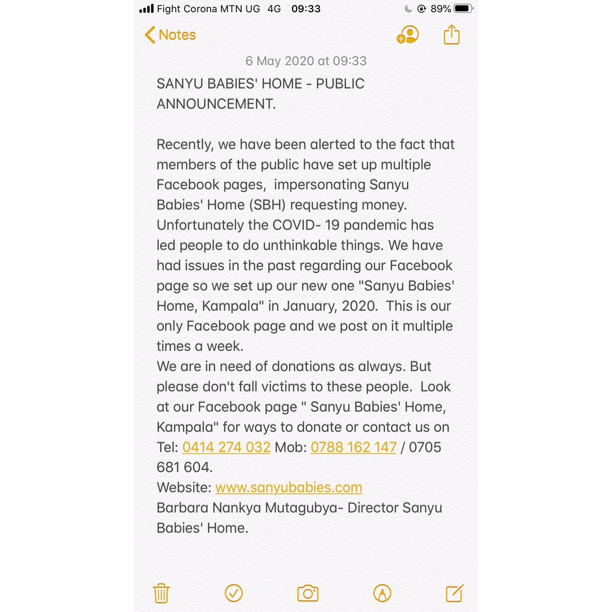 Sanyu Babies' Home tweet media