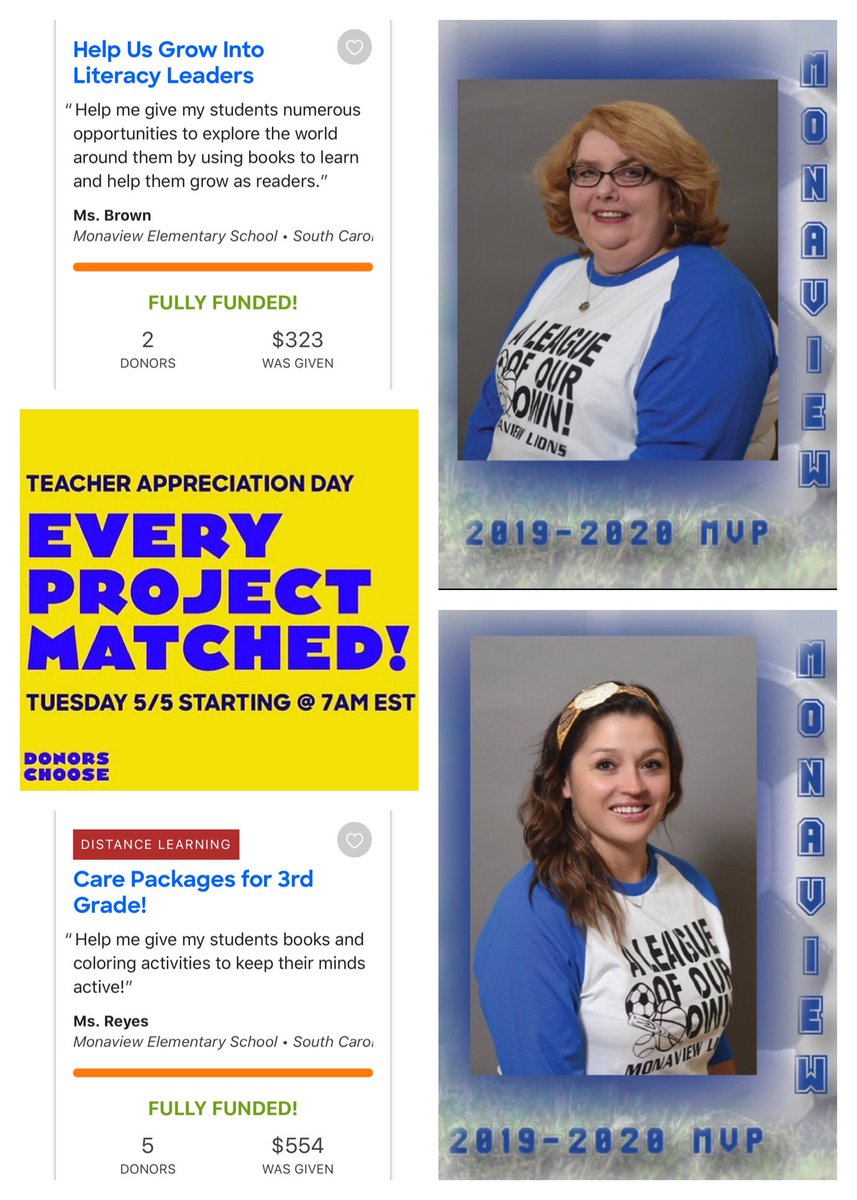DMQUALLS's tweet photo. 9 @MonaviewES teachers, 10 FULLY FUNDED @DonorsChoose projects, &amp; $3,502 raised, thanks to the #GivingTuesday Campaign! Our teachers are creating projects to send educational
 resources directly to students at home, &amp; I couldn’t be more proud! #MonaviewMoments #ThankATeacher https://t.co/Z5wr4pUBKe