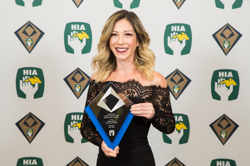 hia_vic's tweet image. Rebecca Bishop from Elite Building Services won the 2019 HIA Victoria Business Partner award, sponsored by @BNDDoorsOpeners

Rebecca is a finalist representing VIC at the 2020 HIA-CSR Australian Housing Awards. Cheer her and the other finalists on live online: May 29 at 5.00pm!