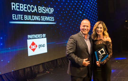 hia_vic's tweet image. Rebecca Bishop from Elite Building Services won the 2019 HIA Victoria Business Partner award, sponsored by @BNDDoorsOpeners

Rebecca is a finalist representing VIC at the 2020 HIA-CSR Australian Housing Awards. Cheer her and the other finalists on live online: May 29 at 5.00pm!