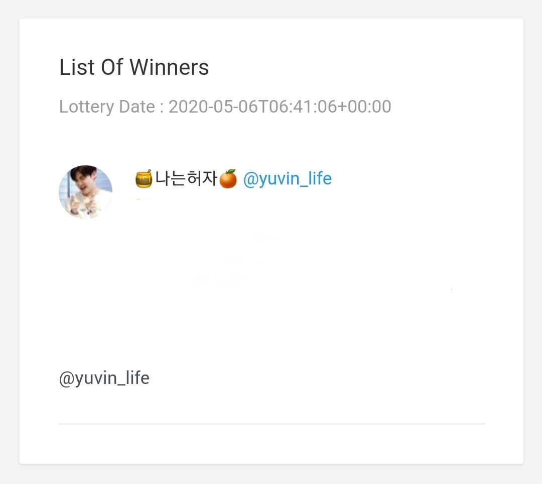 AprilBOY_1528's tweet photo. rt추첨 이벤트 당첨자 @yuvin_life 님
카페방문 인증 이벤트 당첨자  @kku_0415 님
당첨 축하드립니다🎉 DM 보내주세요💛 https://t.co/b3w8j8aWec