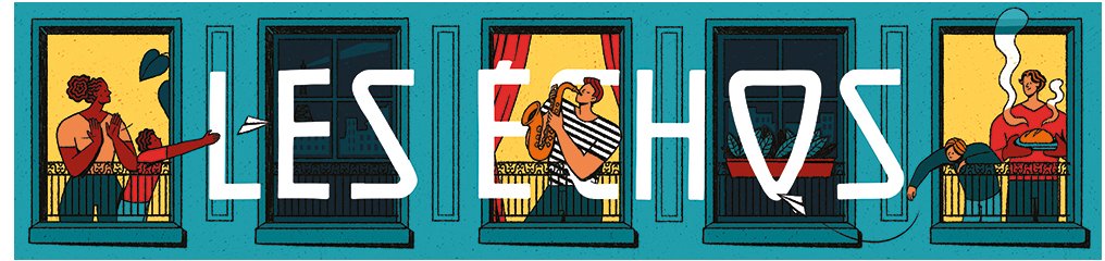 flaborde's tweet image. Le confinement inspire nos illustrateurs... Merci à eux d'y apporter chaque semaine un peu de couleurs  ☺️🙏👉 Notre galerie en ligne ➡️➡️➡️ bit.ly/2YBDLGu #logolesechos #lesechos #dessinemoiunlogo @FagoStudio @Alice_Des @victoria_rsl @icimathieu