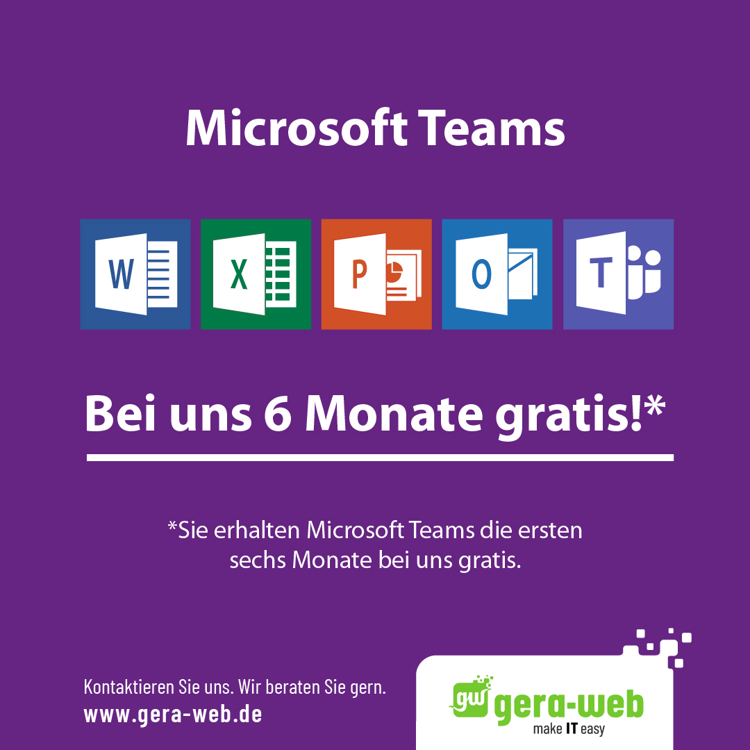 GeraGmbh's tweet photo. ‼️Office 365 ist jetzt Microsoft 365‼️

Bei uns 6 Monate gratis!* 🤩
*Sie erhalten Microsoft Teams die ersten sechs Monate bei uns gratis. 

🤙Sprechen Sie uns an. We make IT easy.
#geraweb #gerawebvorort #gerawebteam #wemakeiteasy #itingera #meraki #tollewebseiten https://t.co/iWwYPyfsxU