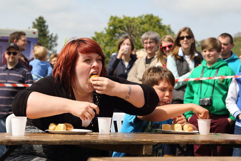 Hi <a href="/gregjames/">Greg James</a> and <a href="/BBCR1/">BBC Radio 1</a> only a few days till Knob action kicks off! Dorset Knob Eating at its finest, who will be the nation’s Knob eating champ? 📸 Helen &amp; Stephen Jones
