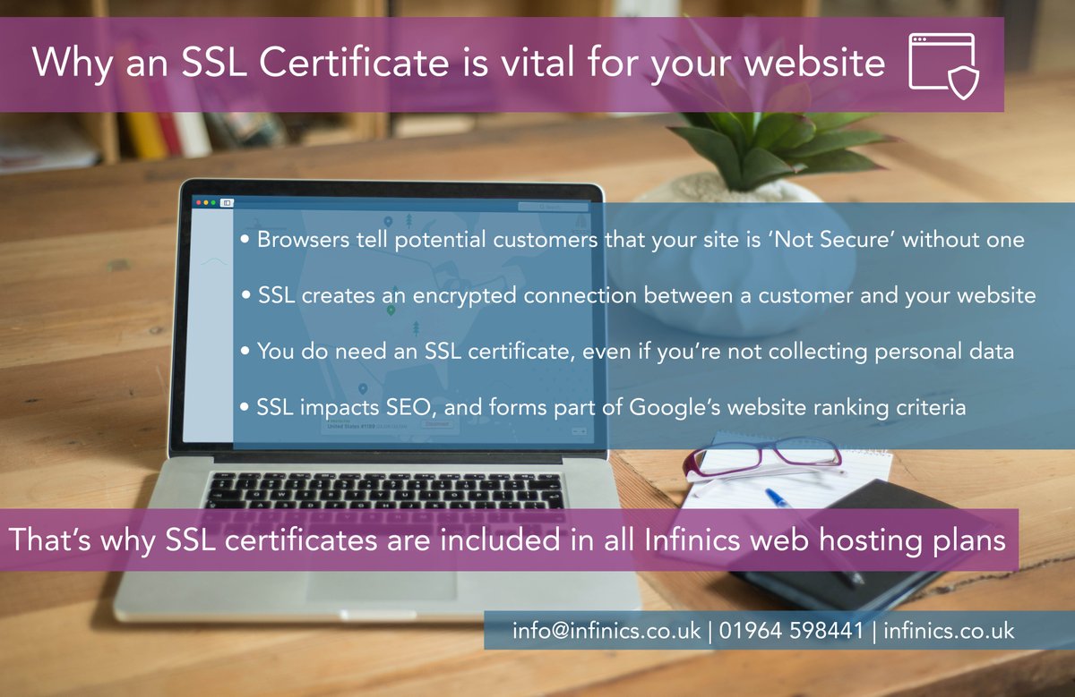 InfinicsIT's tweet photo. It's vital to keep your website secure, for your own security, and your reputation with potential customers.

If you host with us, you'll get a free SSL certificate the entire time.

info@infinics.co.uk | 01964 598441 | https://t.co/KFAyWFEHMo

#website #hosting #ssl #free https://t.co/nN0MYFFckx