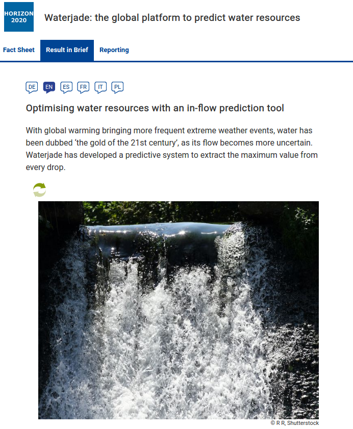 MatteoDallAmico's tweet photo. Our project @Waterjade3 has been quoted by @CORDIS_EU  as a useful tool to optimize #Water resources: https://t.co/uh3l05GVEd
Great honor and greater commitment to proceed on further development.
@SpaceUpProject @TnSviluppo  @SpaceTechExpoEU
 @EU_EASME @ClimateKIC @edincubator https://t.co/0RFLt2WG1z