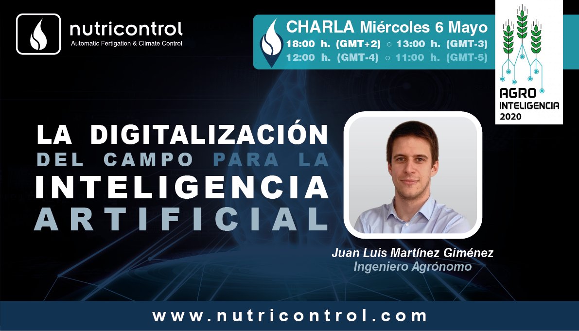 ¡Todo listo! 🎉Hoy da comienzo el I Congreso Internacional Online y I Feria Virtual #AGROINTELIGENCIA 2020. 
¡No te pierdas nuestra charla de hoy a las 18:00 h, te esperamos!
#smartagro
#feria
#digitalización