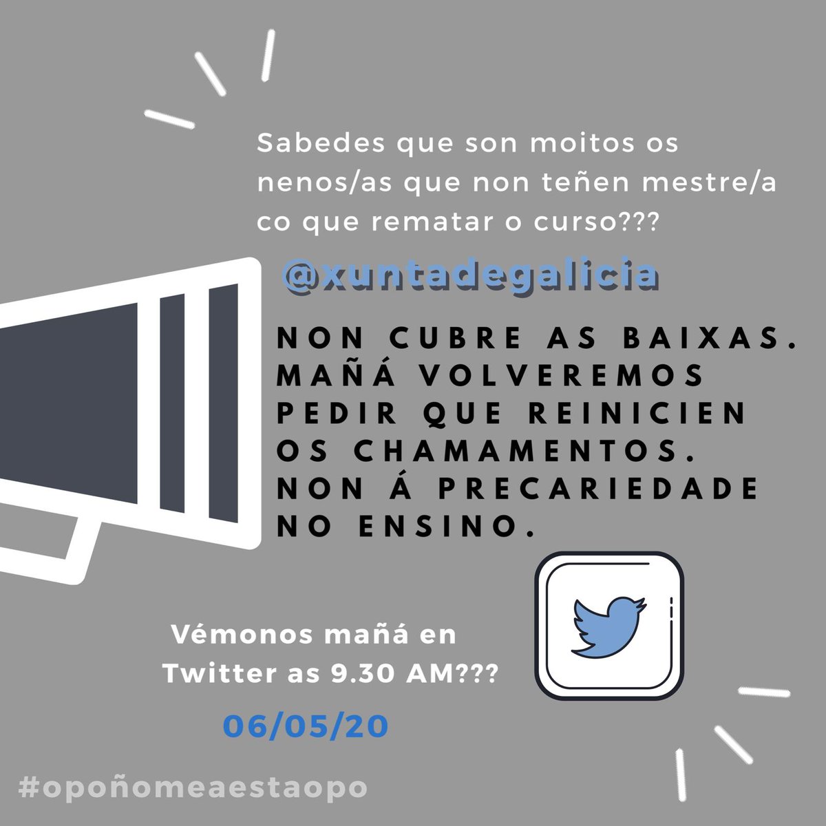 jenicarballes's tweet photo. Os docentes non poden estar cubrindo os horarios doutros compañeiros. #chamamentosxa #ensinogalego #ensinodecalidade @FeijooGalicia @Xunta @mverdeensino #carmenpomar https://t.co/vfqnAbNeph