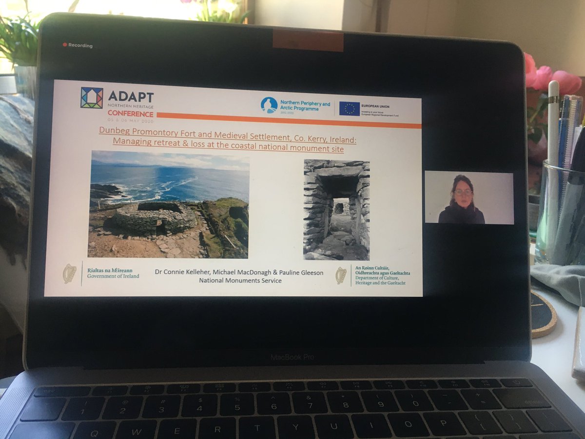 Into day 2 in Session 8: Managing Loss @AdaptNHeritage, here is Connie Kelleher from the Department of Culture, Heritage and the Gaeltacht, interesting talk about managing retreat and loss #ClimateHeritage #Culture4Climate #ANH2020conf @WeNeedToAdapt