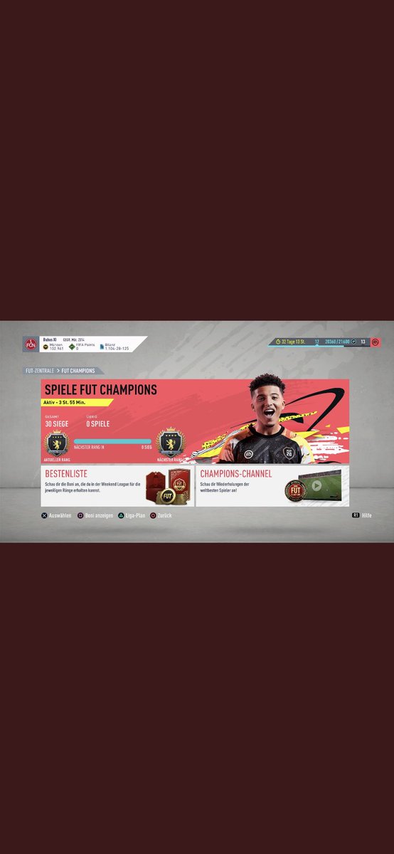 Übrigens in der schwitzigsten Weekend League in ganz FIFA 20 erstmal n 30:0 geholt aber einfach nicht in der TOP 100 und somit kein 11er BPL TOTS Pack 😩😩😢😣