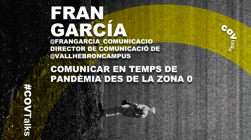 vallhebron's tweet photo. "Comunicar en temps de pandèmia des de la zona 0" 👤💬 Va ser el títol de la ponència de Fran García, director de comunicació Vall d'Hebron, en el perfil de @COVtalksIG on explica la importància de la comunicació en temps difícils

La xerrada completa a https://t.co/MmOJp0yz8Z https://t.co/rX5SLajtfC