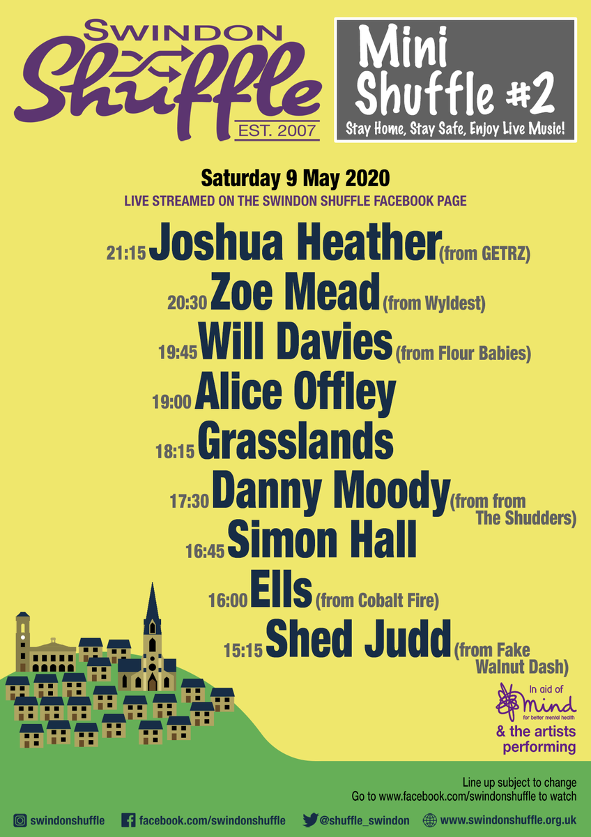 We may be in lockdown, but we can still enjoy live original music - this Saturday from 3pm on the Shuffle Facebook page