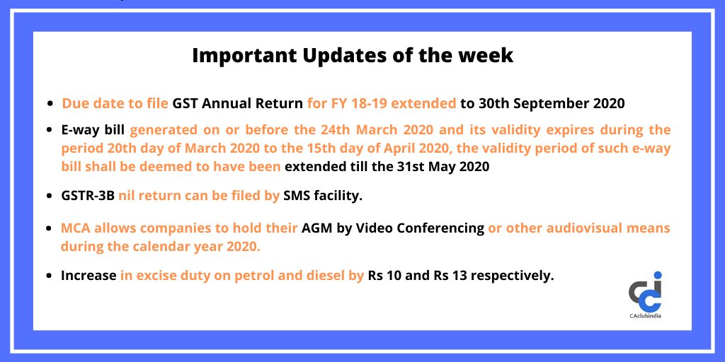 CAclubindia's tweet photo. Here are a few important announcements that came from the government this week. https://t.co/Kj0Ml5j0An
