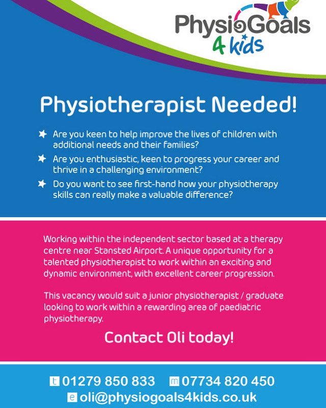Oli_tats's tweet photo. @DRamsey_PT I am looking to advertise a paediatric physiotherapy job to final year students @UniofHerts. Is there any way you can help me with this? ... thanking you in advance! https://t.co/TgYwaS40cZ