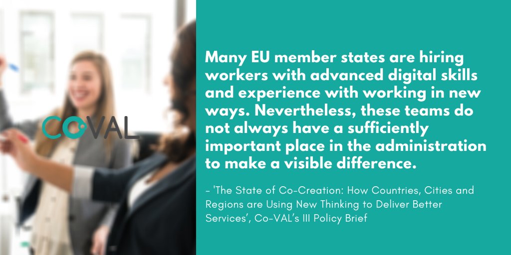 CoVAL_eu's tweet photo. How countries, cities &amp; regions are using new thinking to deliver better services? Find out in our latest Policy Brief  ➡️ https://t.co/Ha9AJGuin7 #CoVAL_eu

#cocreation #publicservices @lisboncouncil @UNUMERIT @Net4Society @EU_ScienceHub @eGov_EU @opengov6 @OpenSociety https://t.co/rwHkcS0AUL