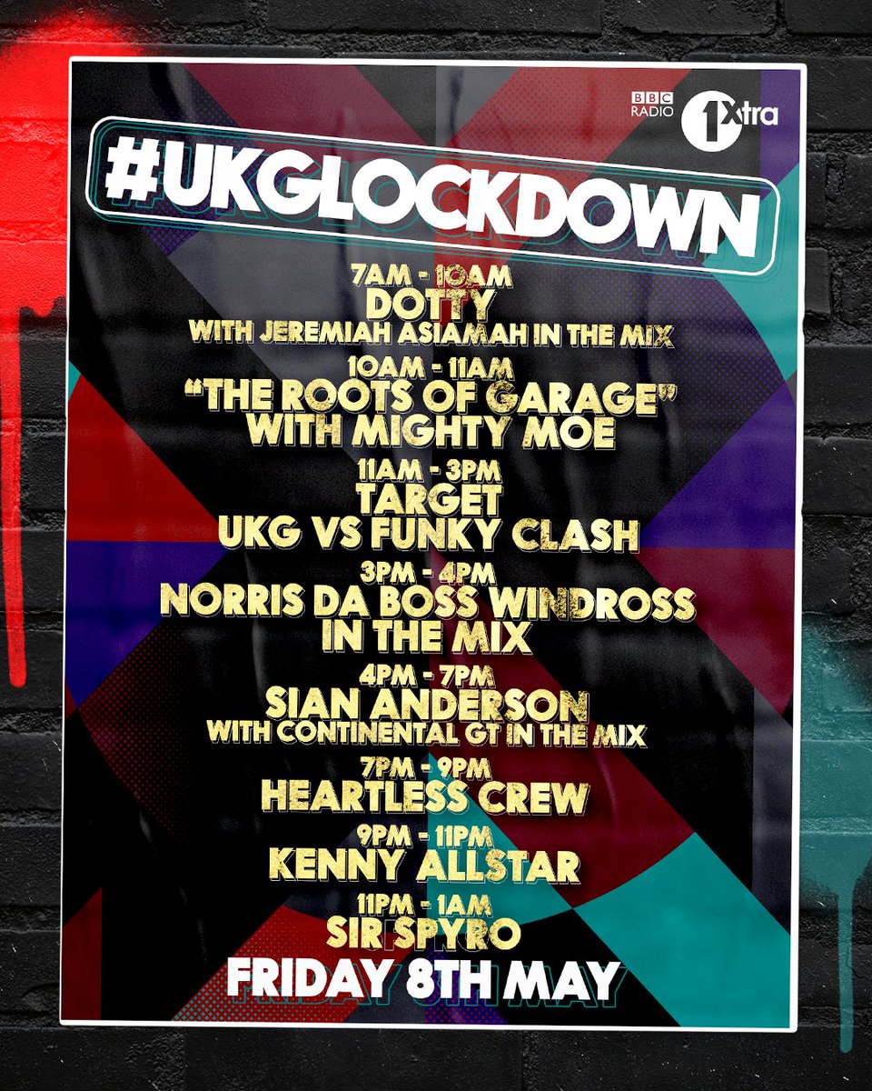 Join us on Friday, where we'll be dedicating the whole bank holiday to UKG 🎉 #UKGLockdown