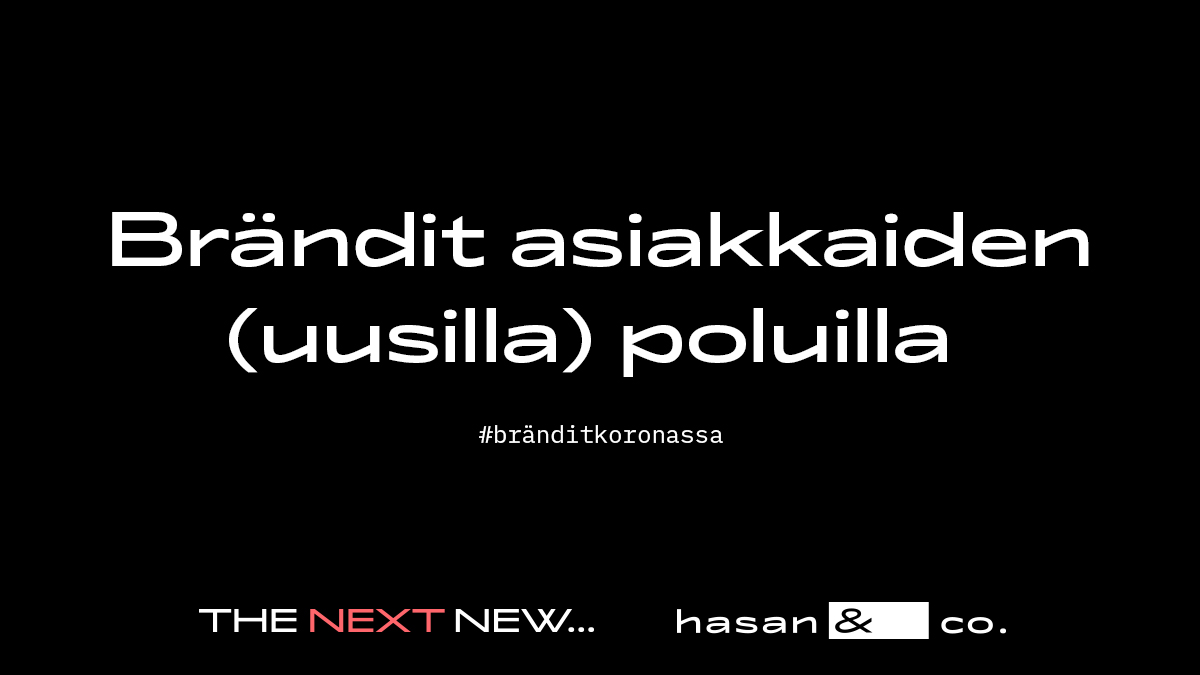 42% suomalaisista on koronan myötä hyödyntänyt mobiili- tai digipalveluita asioissa, joissa aiemmin asiakaspalvelua tai fyysisiä kanavia. Asiakaspolut muovautuvat tässä hetkessä uudelleen. Keskity asiakkaasi matkaan - monikanavaisesti.
#thenextnew #brandsaftercrisis