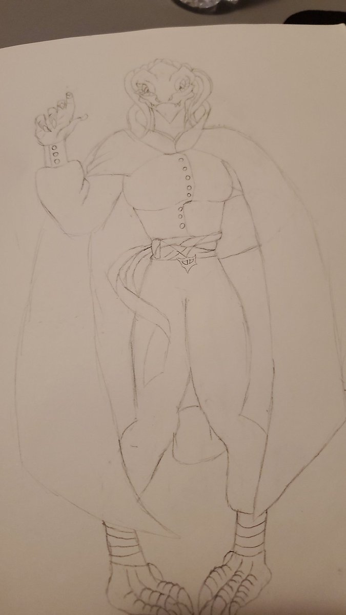 RoboDrawsArt's tweet photo. Female dragonborn that my gf wanted me to draw her #dnd #dragonborn https://t.co/LQ2PErFKVy