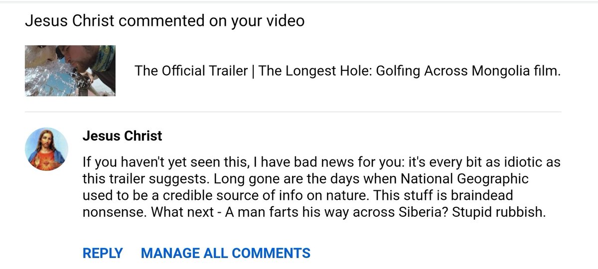 Reinforcing once again why YouTube comments are normally best unread... but in this case for ours, hard to ignore when it's from such a high authority! Do appreciate his thoughtful input though, but would think, that in these times, he would have bigger things to worry about!