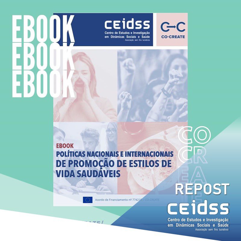 📖 <a href="/EU_COCREATE/">CO-CREATE - EU Adolescent Obesity Project</a>  in #Portugal created an #ebook on "National and International Policies to Promote Healthy Lifestyles"
👀 Easy and quick to read, you can learn more about various initiatives already implemented and about this whole process. Read it at ceidss.com