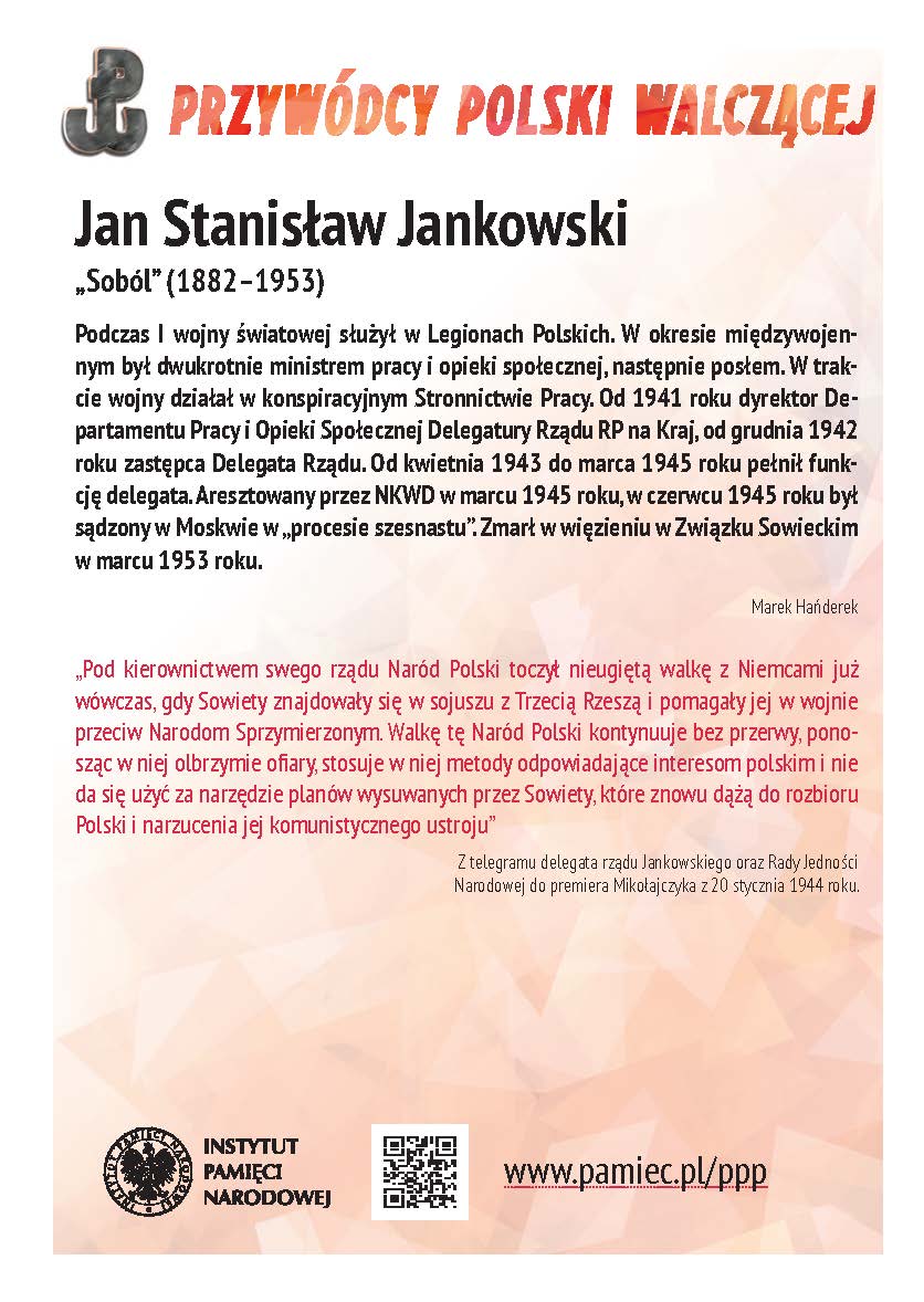 1⃣3⃣8⃣ lat temu urodził się Jan Stanisław Jankowski, wicepremier i Delegat Rządu RP na Kraj w l. 1943-45. Sądzony w Moskwie w #Proces16. Zmarł w sowieckim więzieniu w niewyjaśnionych okolicznościach.
ℹWięcej o #PolskiePaństwoPodziemne👉 ppp.ipn.gov.pl
#SowieckieZbrodnie