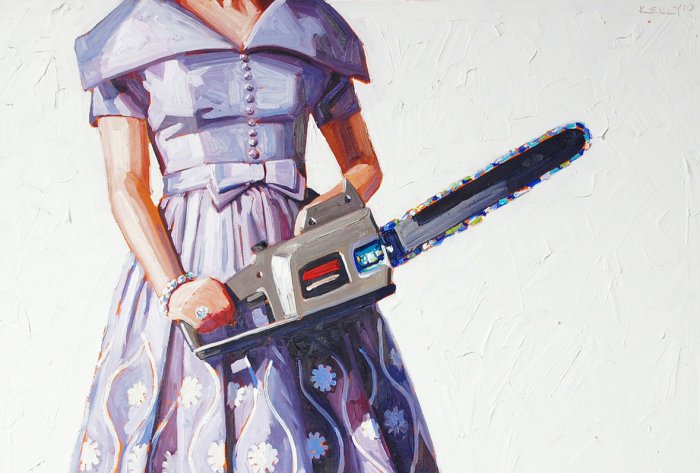 Прикольные картинки женщина с бензопилой