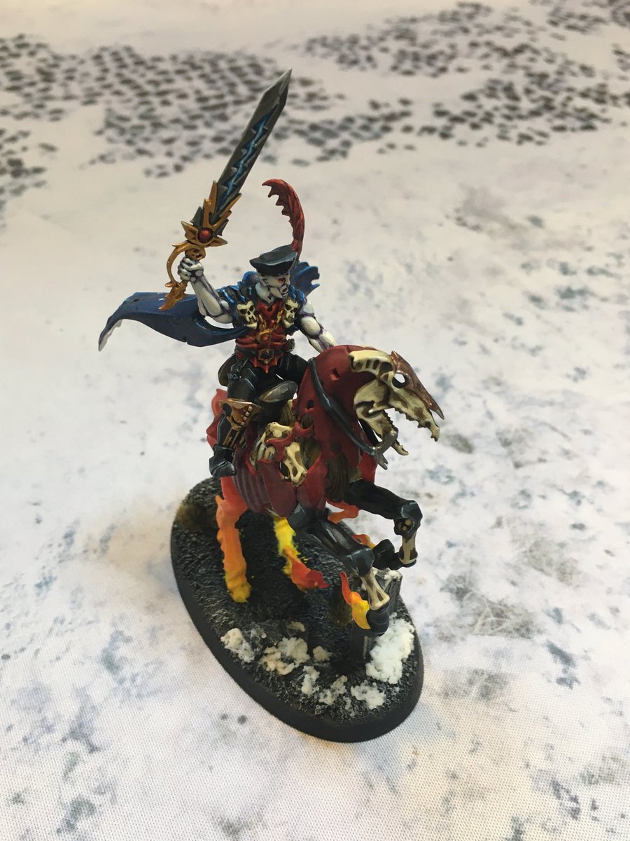 phil_kazic's tweet photo. Just finished a vampire lord on Nightmare steed for my slow growing feat army #WarhammerCommunity #RAW20 https://t.co/JbFinrZZw6