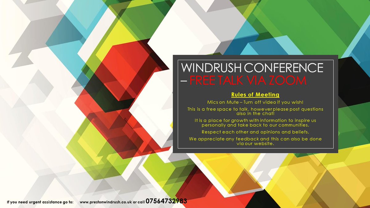 WindrushPreston's tweet photo. Last night Windrush Conference- Free Talk on Zoom 
In few words #GreatTalk #ShankiaStewartRemember #Goingforward #WindrushReport #FlightsHelpGov #Challenge #GetOrganised #Fresh #YoungPeople #Lobby #together #Windrush #CompensationTalk #AskQuestions Thankyou everyone who took part https://t.co/voqnPzrdCT