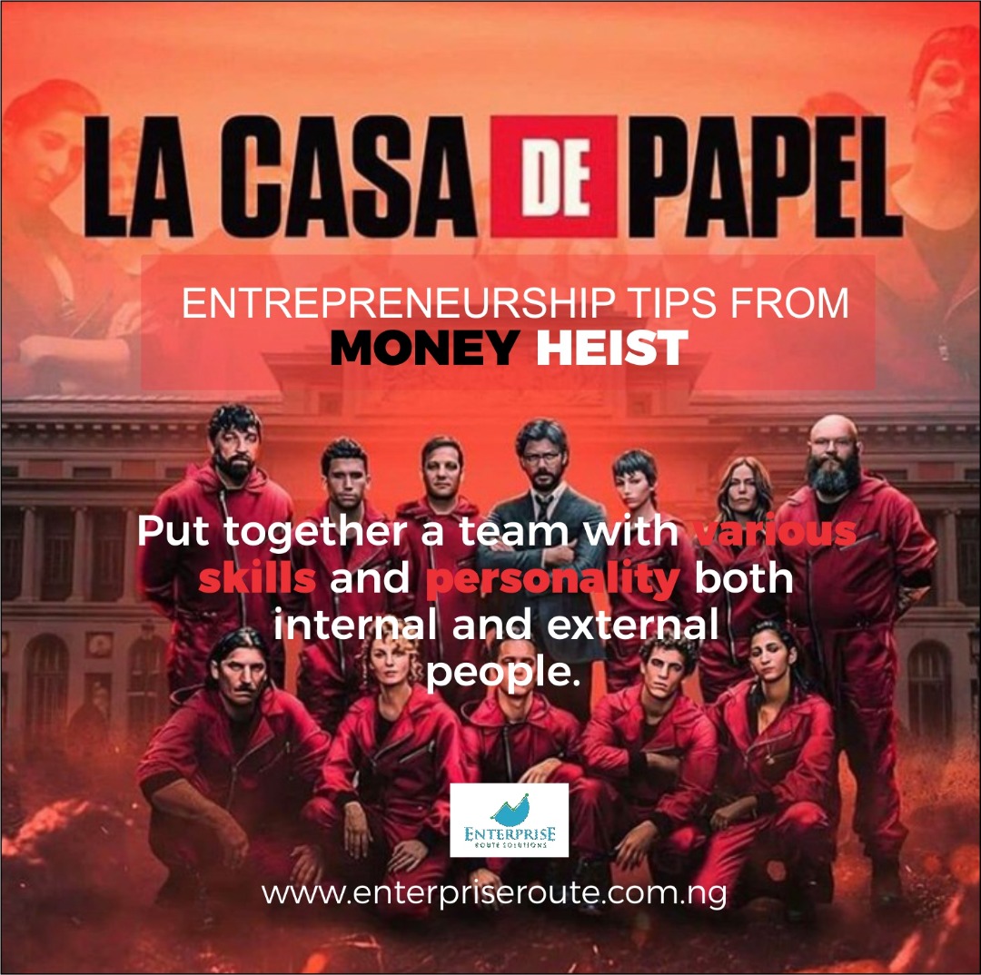 EnterpriseRoute's tweet photo. Your team both internal and external with various skills and personality are vital for overall goal success. 
You can form a virtual team to get your jobs done once everyone will benefit from the teams effort. #MoneyHeist #Entrepreneurship https://t.co/z290xPqJMh