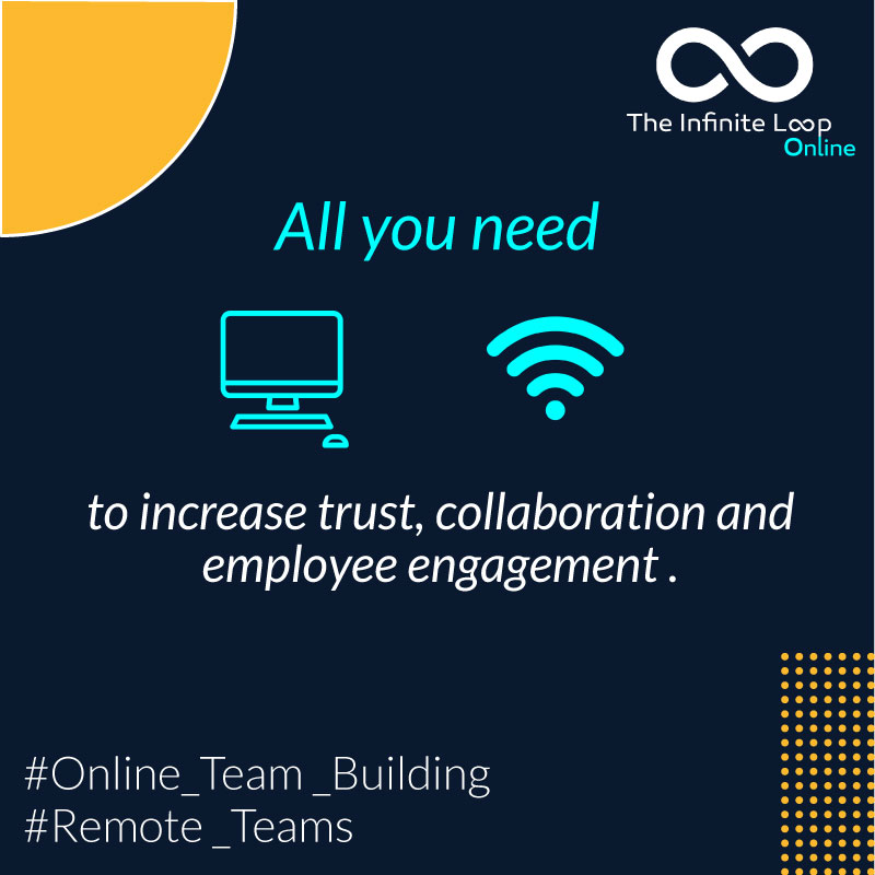 TheInfiniteLoo1's tweet photo. The Infinite Loop online is a virtual team-building activity designed to improve remote communication and facilitate virtual collaboration between coworkers. 
What will you need? A laptop, an internet connection, and 60 minutes in the HR events schedule. #Covid19 #teambuilding https://t.co/nSCUnuwloU