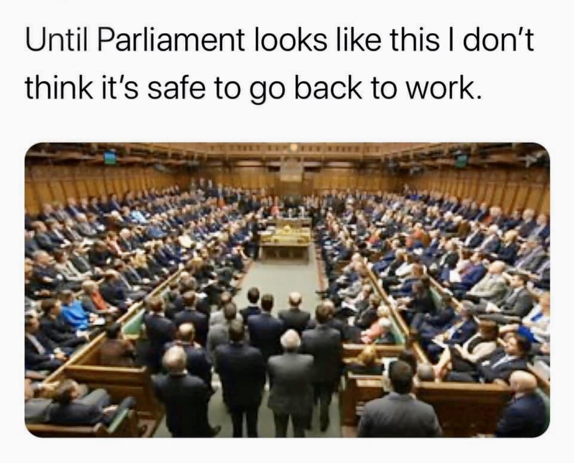 Time to lead by example!
I would love Boris and co to keep this in mind when making decisions about easing lockdown. If it’s magically now safe enough to open schools in a matter of weeks then maybe those in power should head back into parliament too!
No! Hmmm 🤔 thought so 😒
