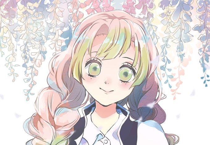 misaoさんがTwitterに投稿した甘露寺蜜璃(鬼滅の刃)のイラスト。