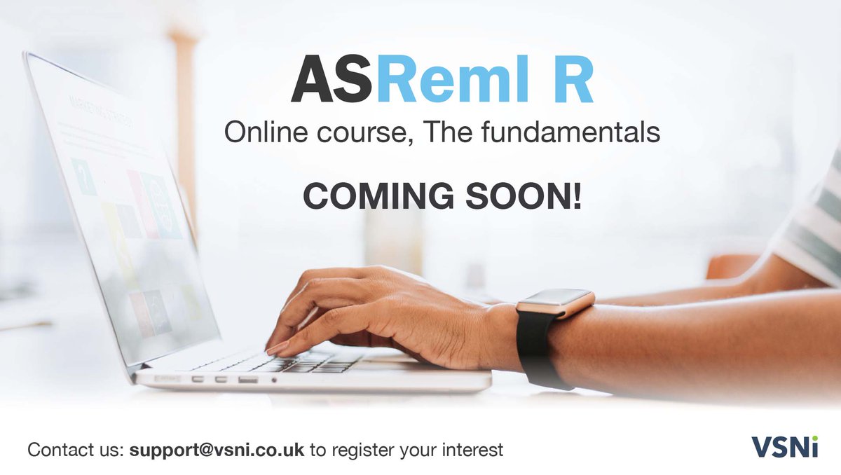 ASreml's tweet photo. Boring staying at home? 
Advance your statistical skills with these new online courses. 

COMING SOON

📩 Contact support@vsni.co.uk for more information https://t.co/jf4DYcW6zg