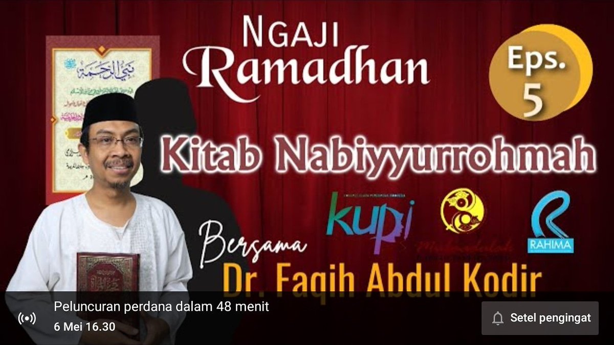 Nanti kan jam 16.30 di Chanel YouTube kita...
#ngajionline #ngajipasaranramadhan
#mubadalah