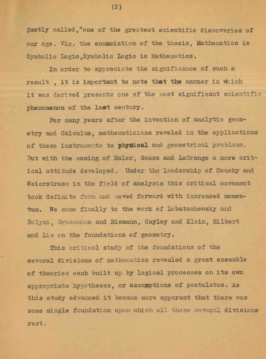 especially noteworthy, at least to me, to read how clear and accessible her writing is: the mark of an orderly mind, evidence of intelligence and depth truly worthy of her great legacy. Thank you to the librarians and friend of the  @GWOMaths project who provided the scans. 2/4