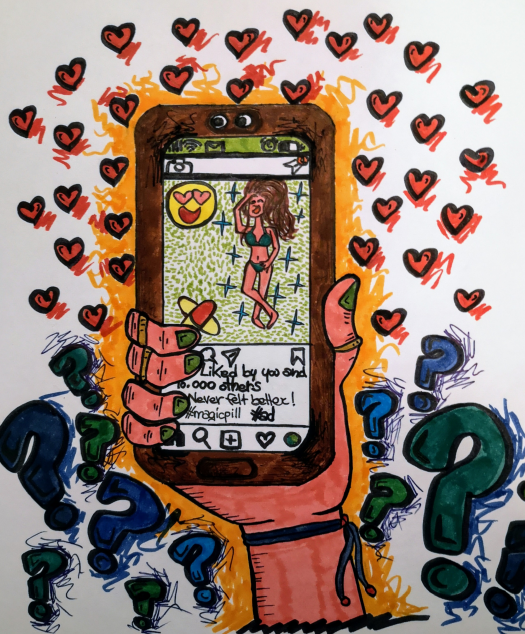 GlasgowGist's tweet photo. Siobhan (@SMcGeechan) looks at harmful weight-loss products peddled by social media influencers. What is this doing to our physical and mental health?
Check out the artwork by @MariaClaraL13! Editing by Evita Müller and @ElleBell1601. 7/n https://t.co/ioCsggaTnI