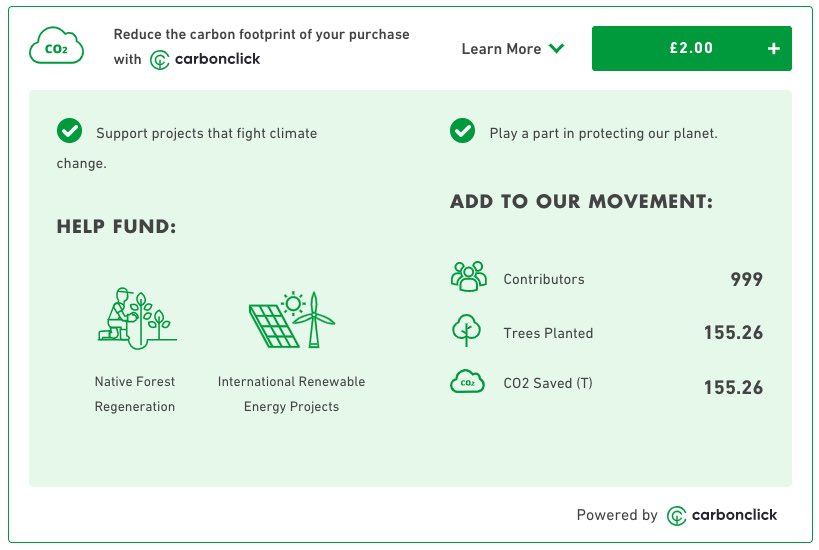 Looks like <a href="/carbonclick/">CarbonClick</a> is about to hit 1000 carbon offset contributors! Our next customer could be the one...