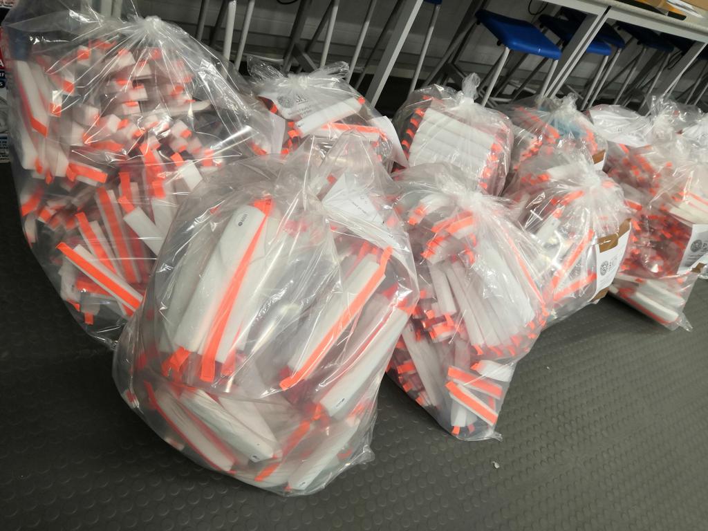 UniofBath's tweet photo. This morning, our team of engineers and technicians in @bathenganddes marked a milestone. The team has now produced over 40,000 face shields for @NHSuk staff at @RUHBath. 

We're so proud and grateful for their work. 💙💛 

#WeAreTogether #PPE #PPEforNHS https://t.co/nwv1H79M6f
