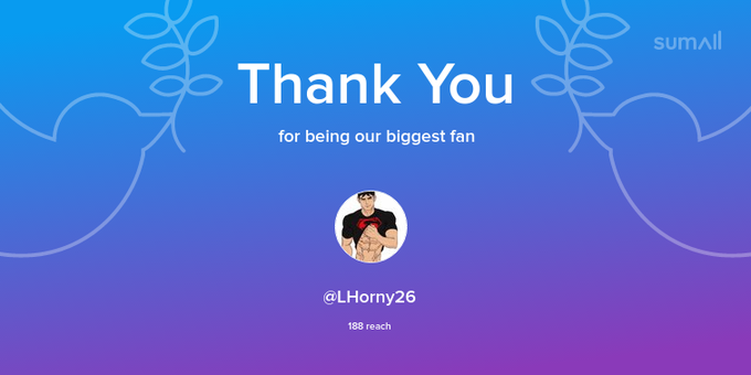 Our biggest fans this week: LHorny26. Thank you! via https://t.co/qiatP1wUZU https://t.co/vZt5wP6WMr