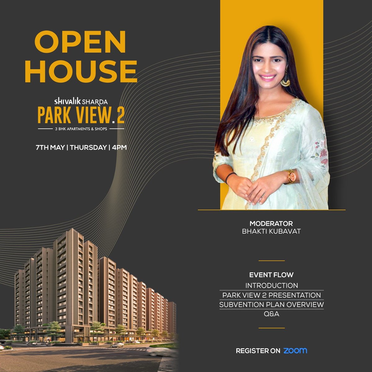 shivalik_group's tweet photo. Open House For #ParkView2
We are excited and eagerly waiting to have a discussion with you all for Park View 2. Register your seat through the link: https://t.co/rRwTqAJY6m. See you soon!!
#OpenHouse #Shivalik #ShivalikGroup #Buildinglandmarks #livestreaming #fblive #clubo7 https://t.co/oAoVZixsRM