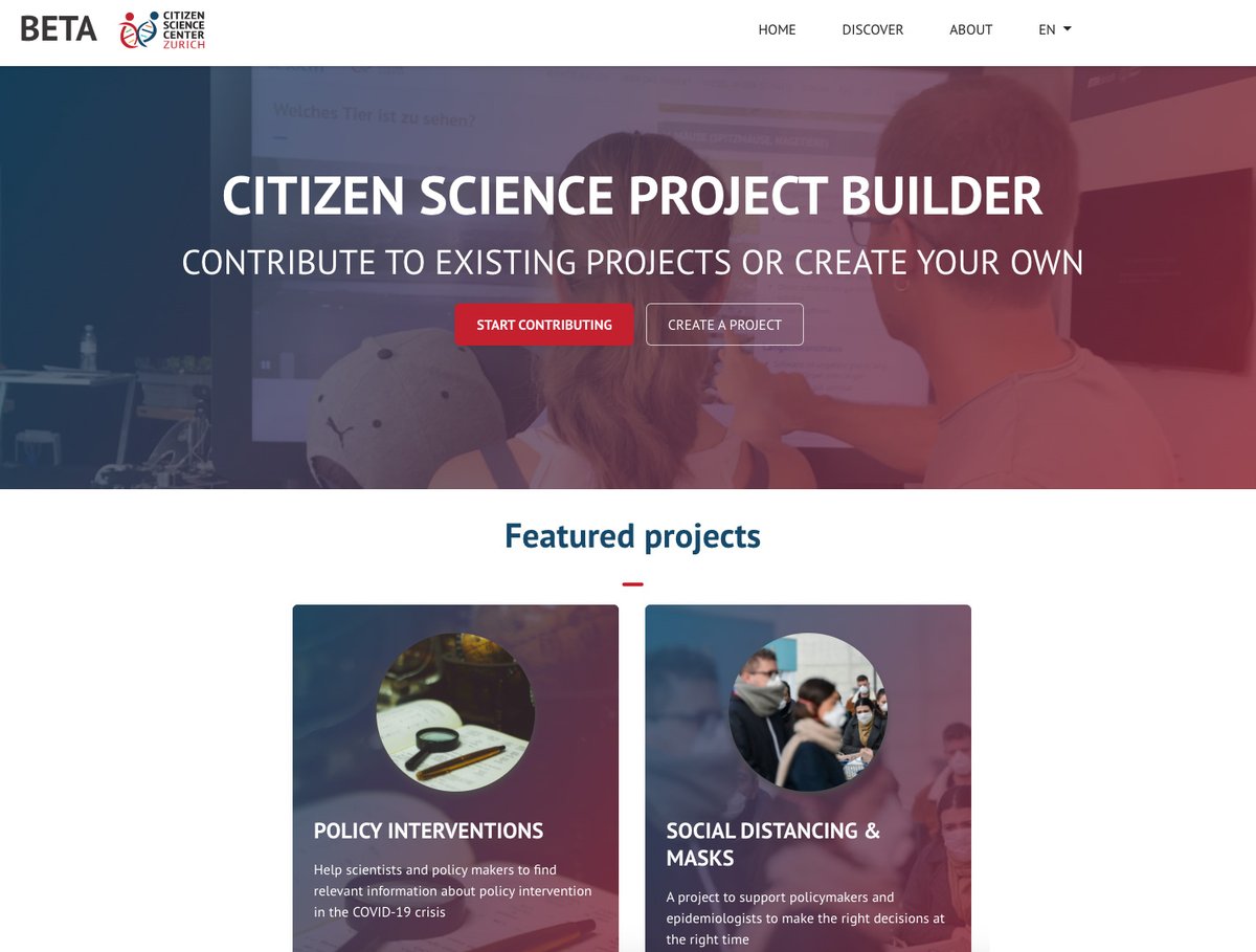 📢We are releasing the beta version of our PROJECT BUILDER, an open, free and simple tool to create your own #CitizenScience Data Analysis project: lab.citizenscience.ch Please share! @UZH_en @ETH_en @ETHBibliothek @ethliblab @midata_coop @UZH_dsi @uzh_geo @UZH_SPUR