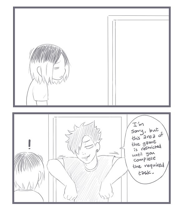 Old krkn doodle comic based on something my husband said one morning lmao 