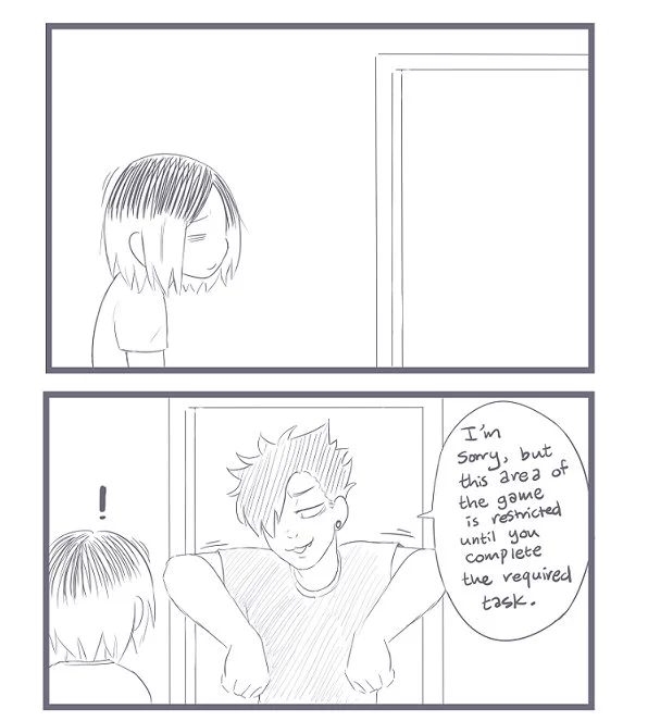 Old krkn doodle comic based on something my husband said one morning lmao 