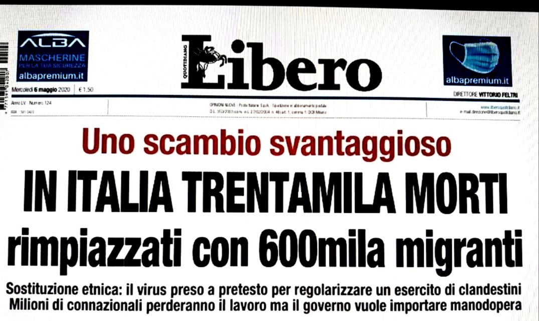 "Ci vuole un enorme cinismo per fare un titolo così orribile. E ne serve, se possibile, una dose supplementare in questi giorni, quando ancora stiamo contando i morti nell’ordine delle centinaia al giorno..." <a href="/rob_natale/">Roberto Natale</a> su Articolo21  articolo21.org/2020/05/loscen…